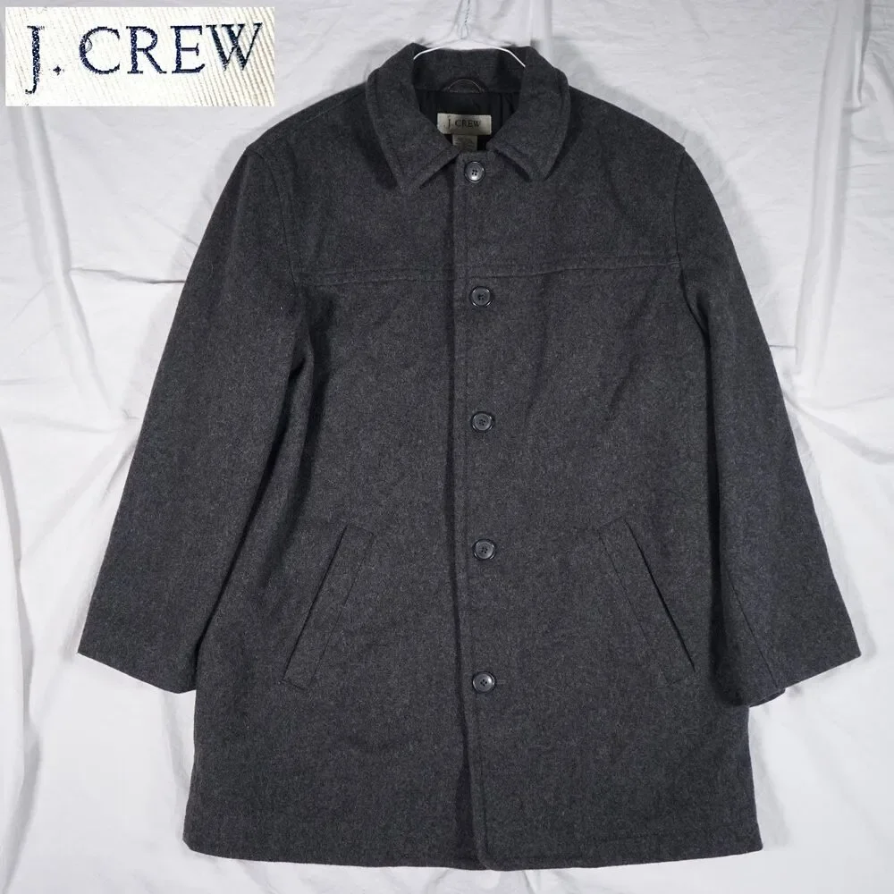 J.Crew Wool Button Up Jacket Shacket Gray Men's Small